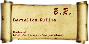 Bartalics Rufina névjegykártya